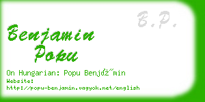 benjamin popu business card